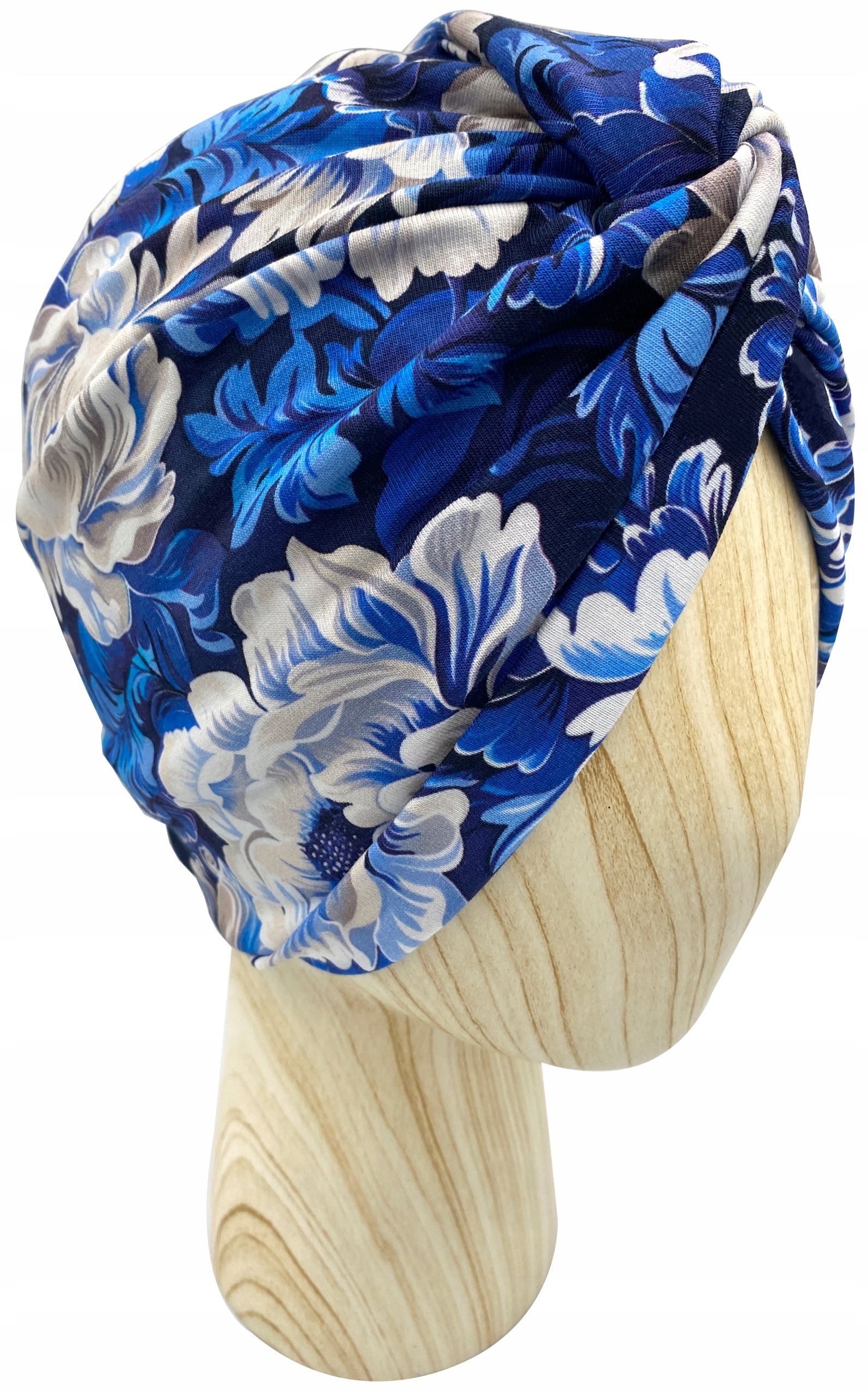  Mütze turban twist jersey baumwolle green lines onkologie