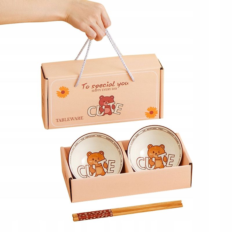  Bowls bowl porcelain chinese chopsticks sushi set soups gift