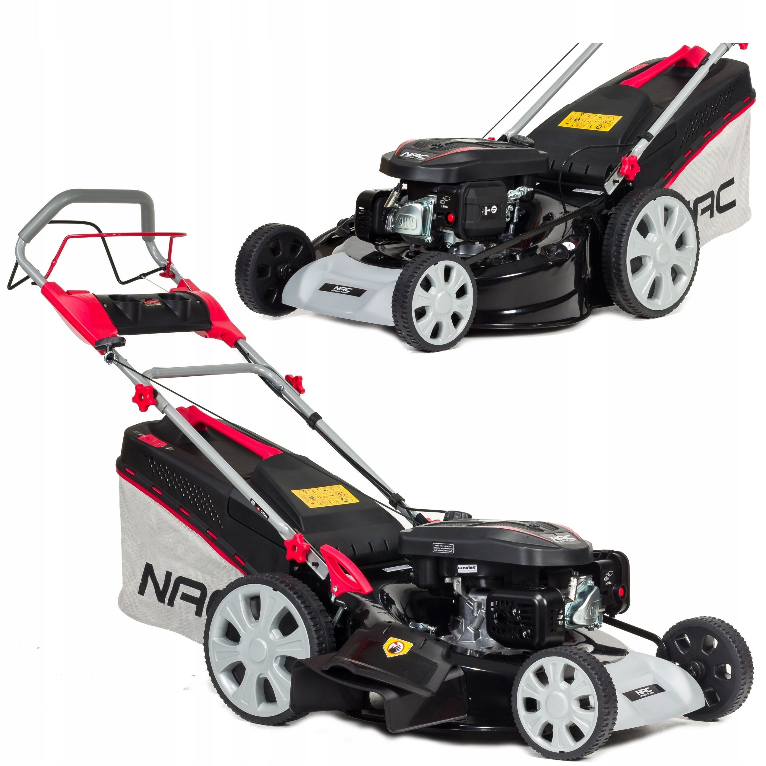  Benzīna zāles pļāvējs nac ar rīkiem 46cm 144cc izlāde aizmugure sānu mulčēšana