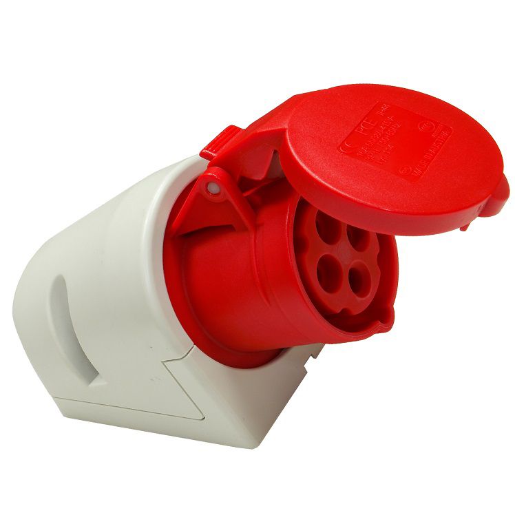  Taisns spraudnis 16a z/u uni-schuko melna krāsa wt-40