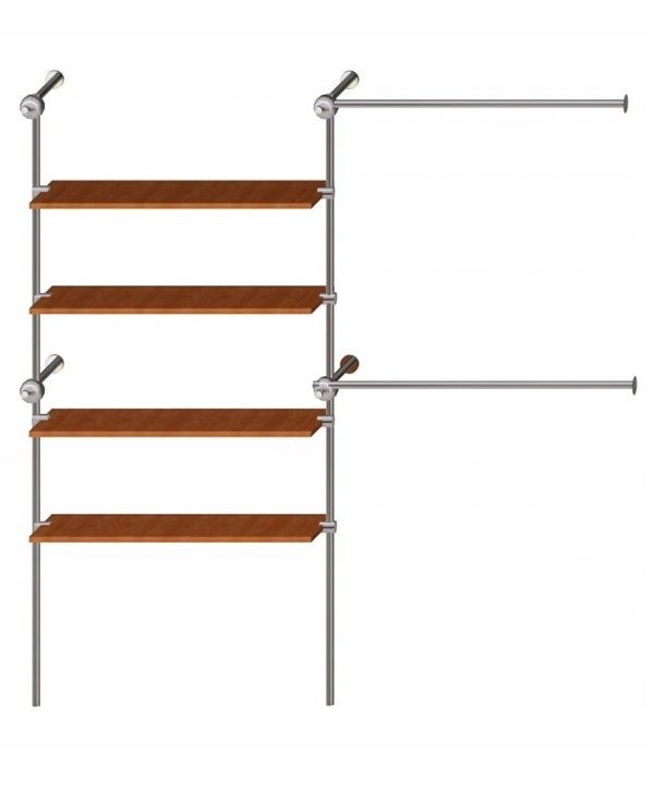  Stand with holder for clothes hangers shelf 2x1,5m