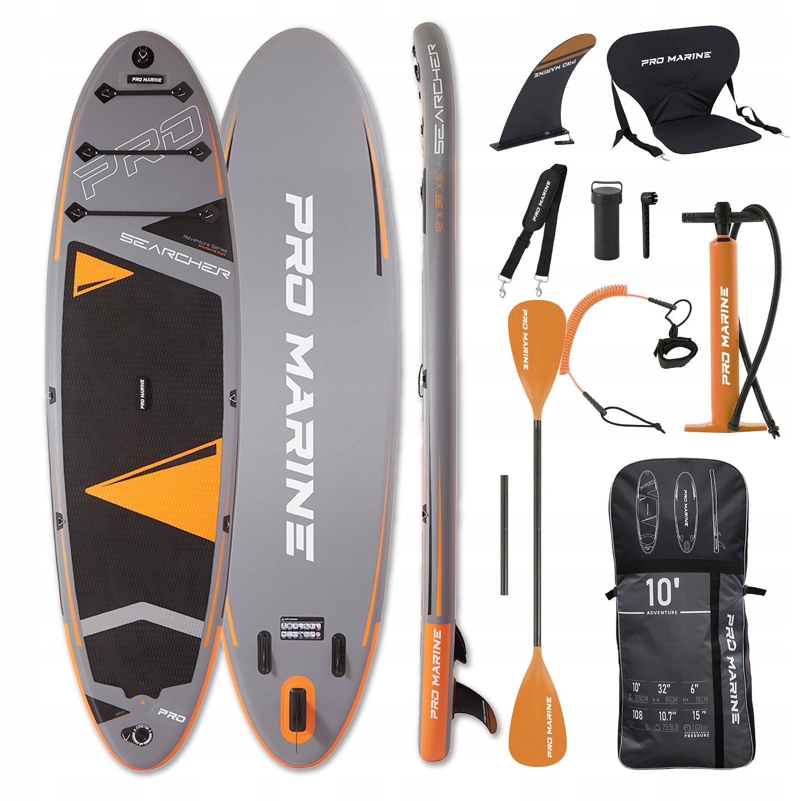  Sup lenta 305cm stand up paddle pro marine komplektas + sėdynė i steam deck priedai