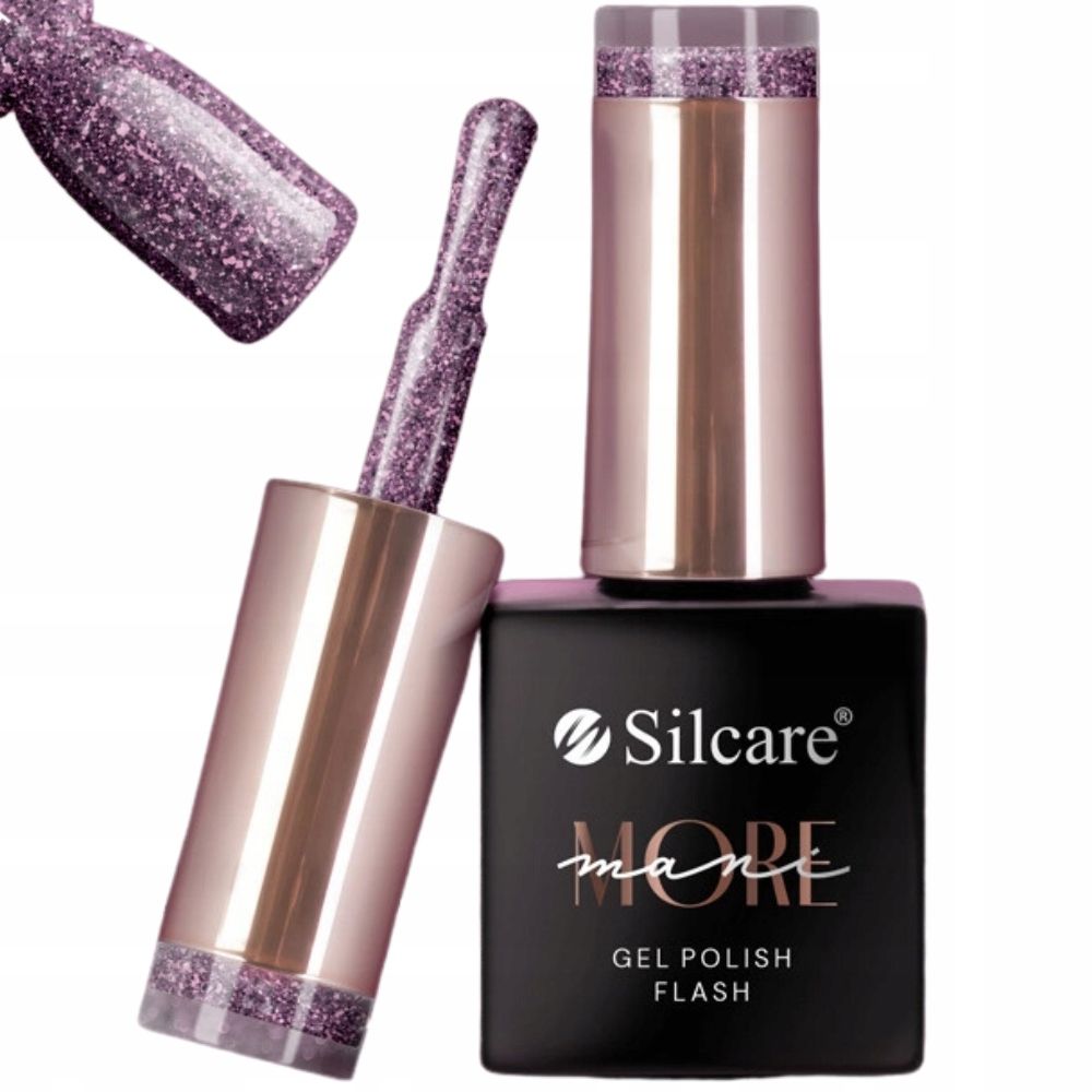  Silcare manimore hybrid nail polish for nails with particles flash violet 10g