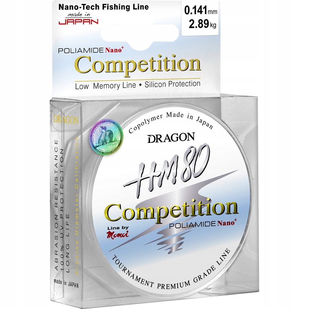  Linija dragon hm80 v.2 competition 0.103 mm/1.88 kg 100 m šviesiai pilkos spalvos žvejybai