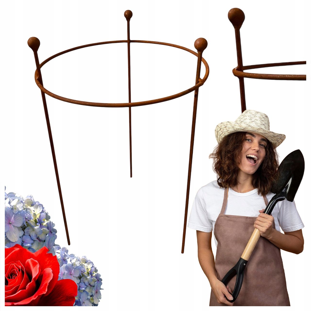  Support for bushes plants flower roses pergola 30/50cm single-seater semicircular