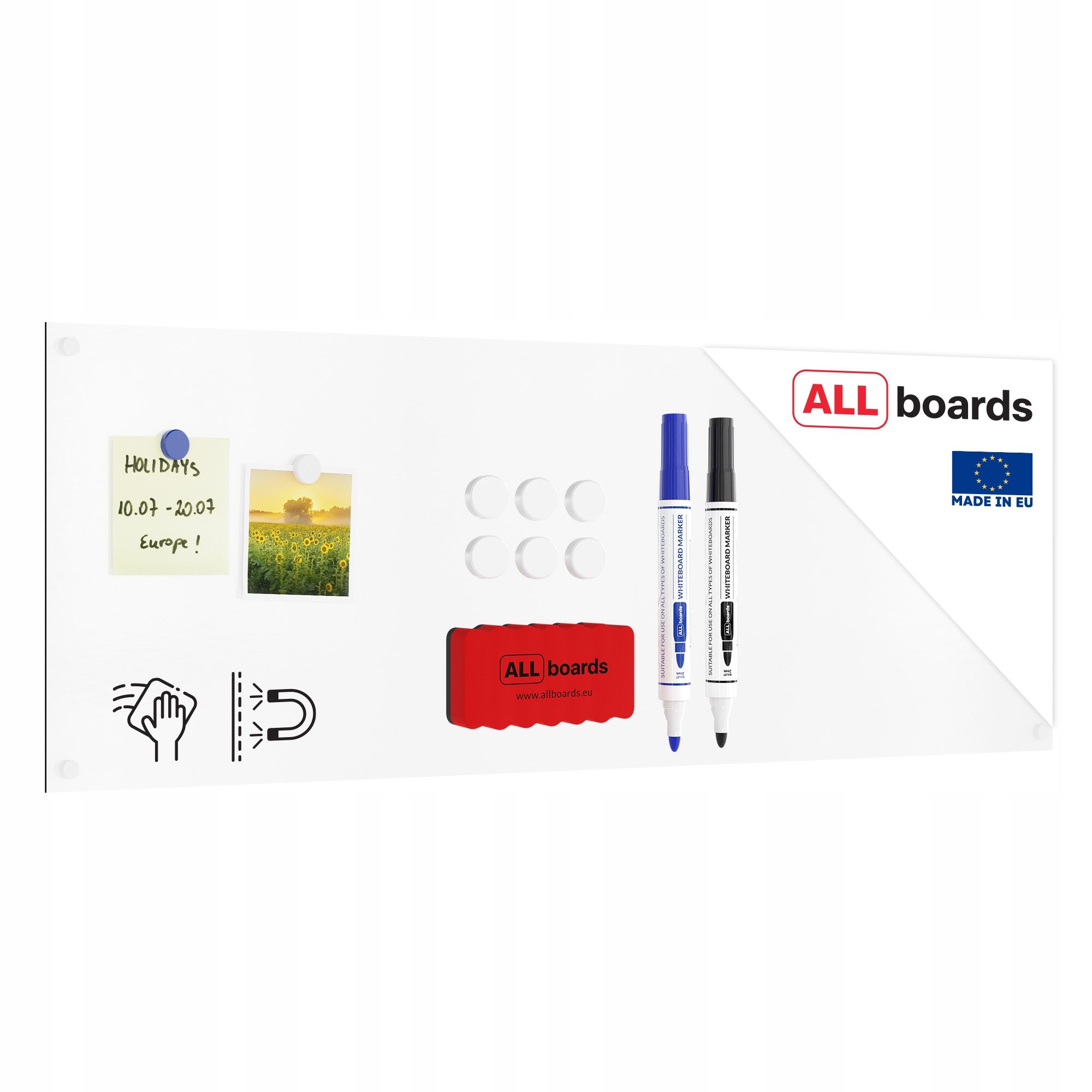  Trockenreinigungsbrett magnetisch slimboard rahmenlos 120x90 cm + kostenlose geschenke