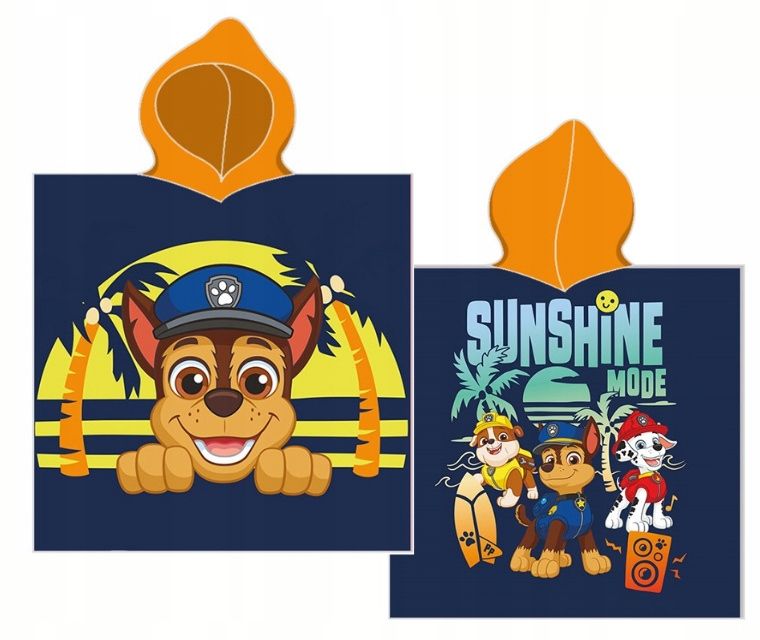  Poncho handtuch paw patrol für kinder 50 x 100 haube