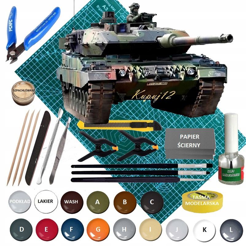  Modelis cisterna pantera tank panther type g + akrila krāsas modeļiem. aksesuāri