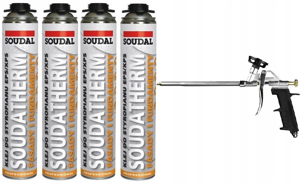  2x soudal putu līme putupolistirolam xps eps soudatherm + tīrāks + pistole
