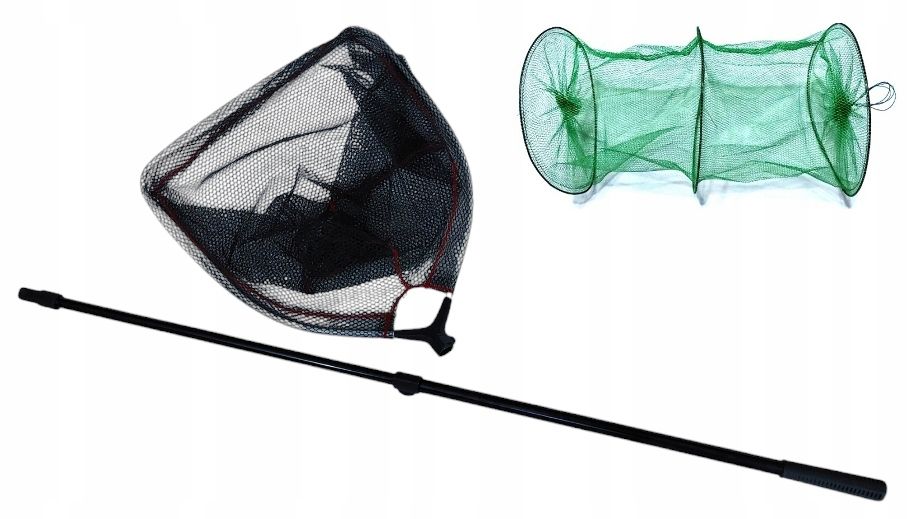  Graibšt gummiert gitter 210 cm teleskopisch zweiteilig + fischnetz