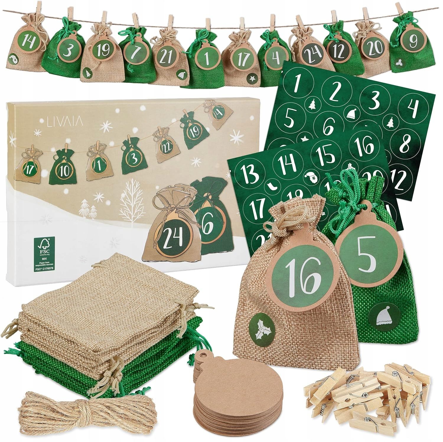  Advent calendar diy christmas eco ecological do it yourself set xxl