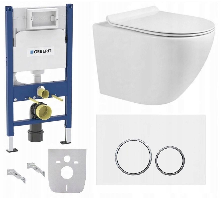  Wc rāmja komplekts geberit + atslēga + tualetes pods melns matēts + dēlis w/o+fresh