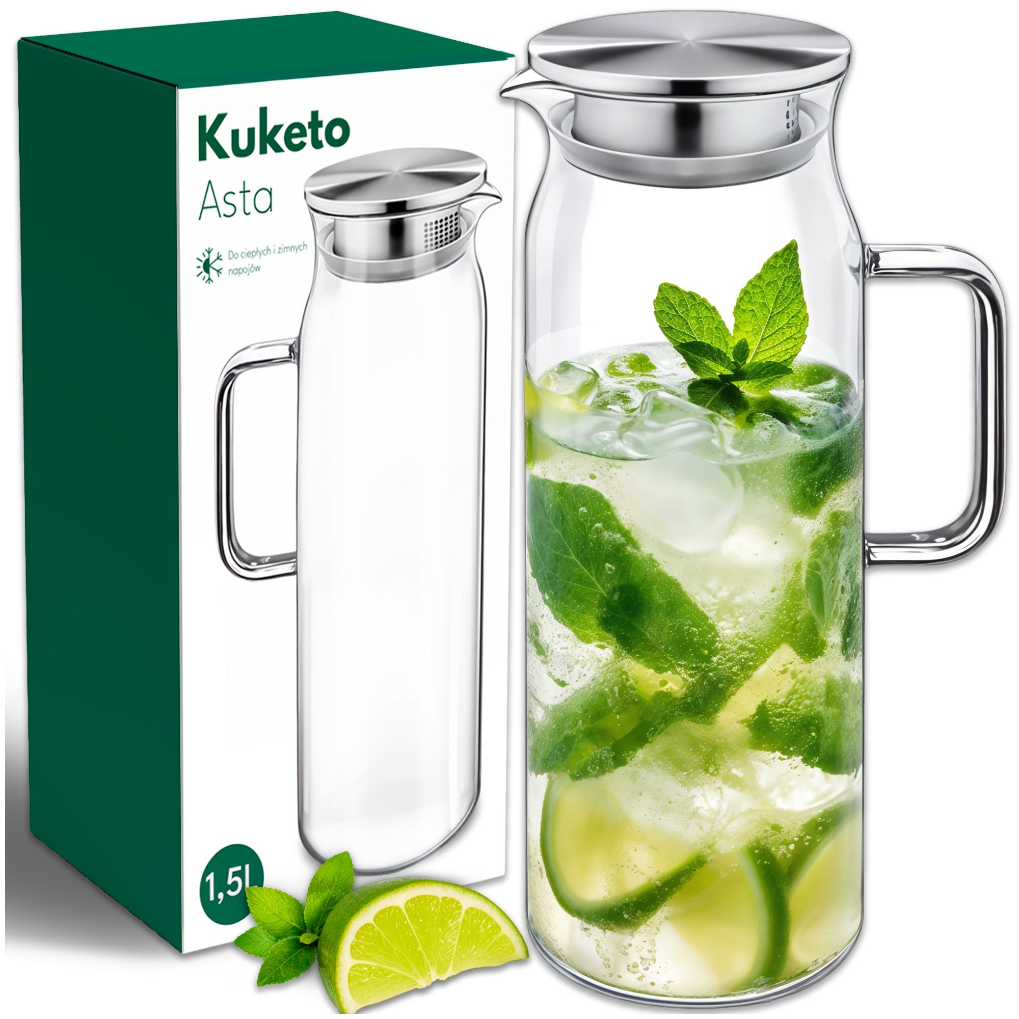  Čajník sklo infuzória so sitom 1500ml rýchlovarná kanvica tepelne odolný