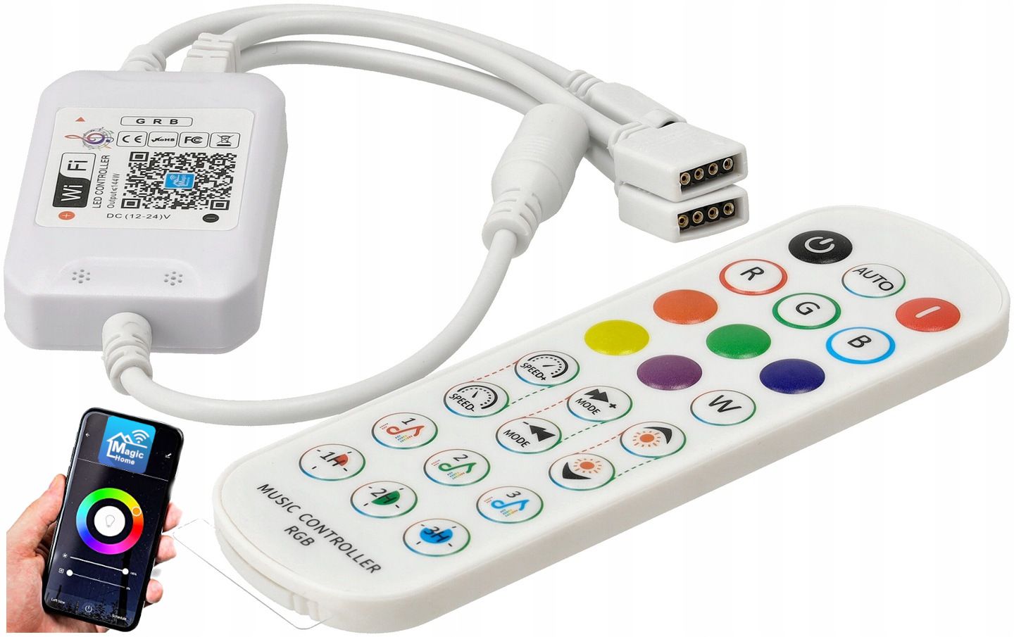  Valdiklio valdymo pultelis juostų led rgb 12a ovalas juodas 61023